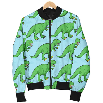 T Rex Pattern Print Design A01 Women's Bomber Jacket