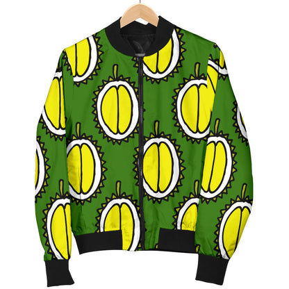 Durian Pattern Print Design DR01 Women Bomber Jacket