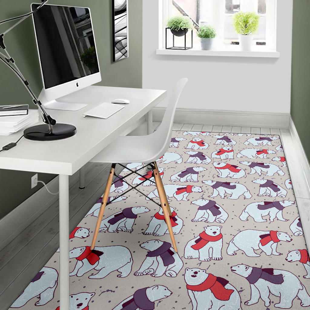 Polar Bear Pattern Print Design PB04 Area Rugs