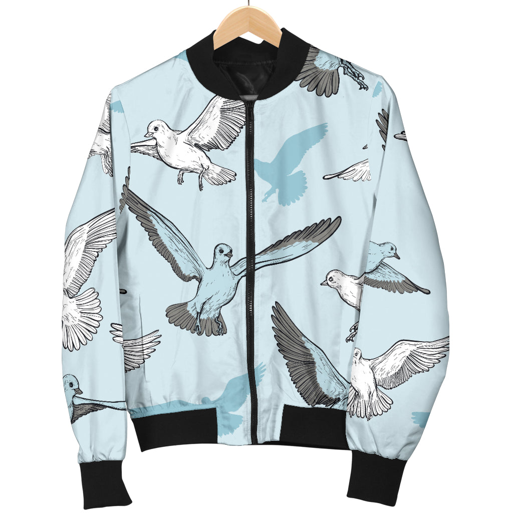 Pigeon Pattern Print Design 03 Women's Bomber Jacket