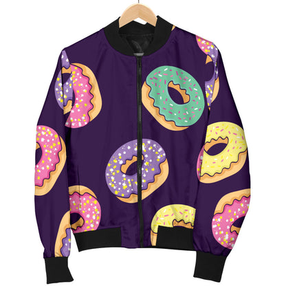 Donut Pattern Print Design DN08 Men Bomber Jacket