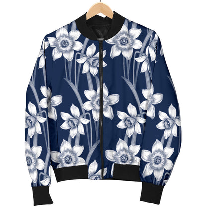 Daffodils Pattern Print Design DF09 Men Bomber Jacket