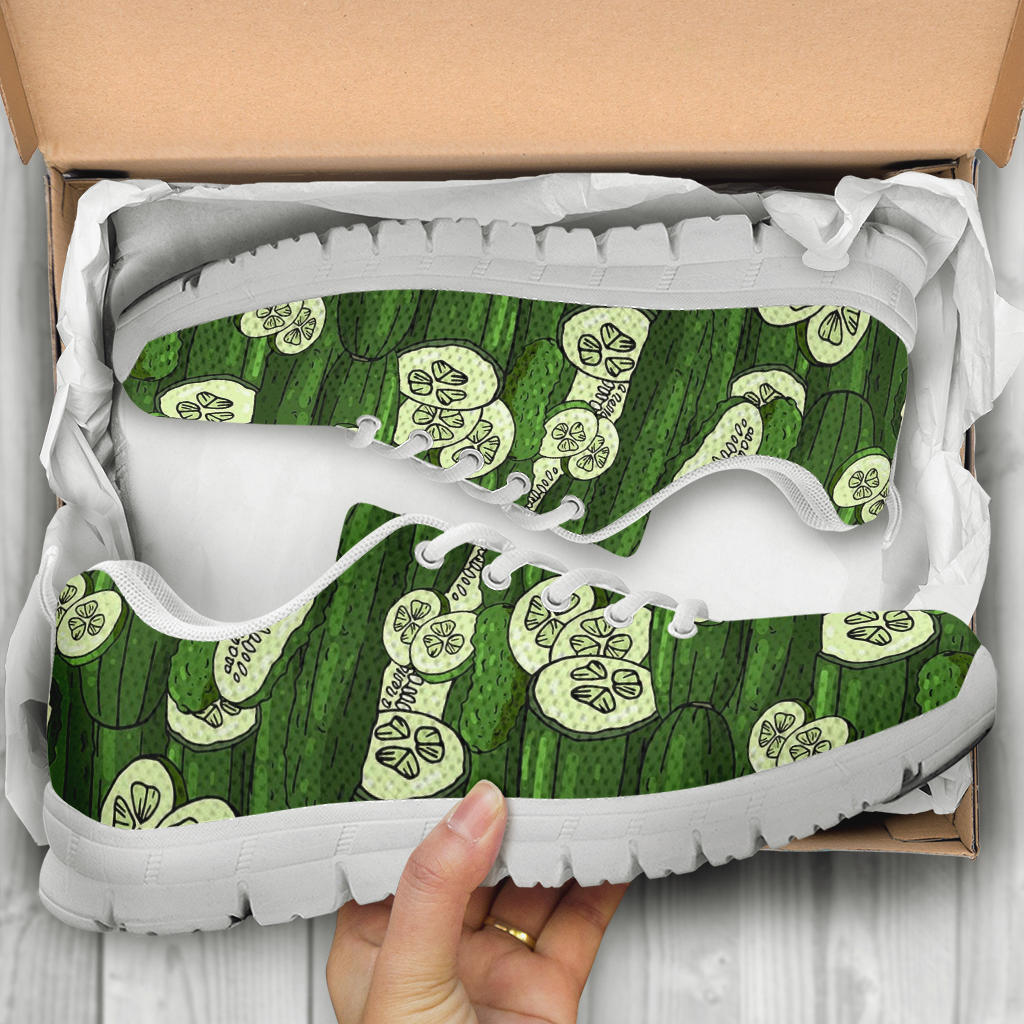 Cucumber Pattern Print Design CC01 Sneakers White Bottom Shoes