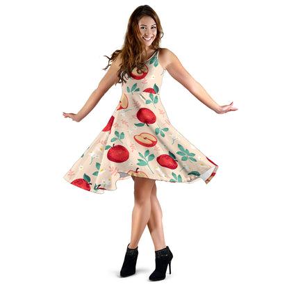 Apple Pattern Print Design AP06 Midi Dress