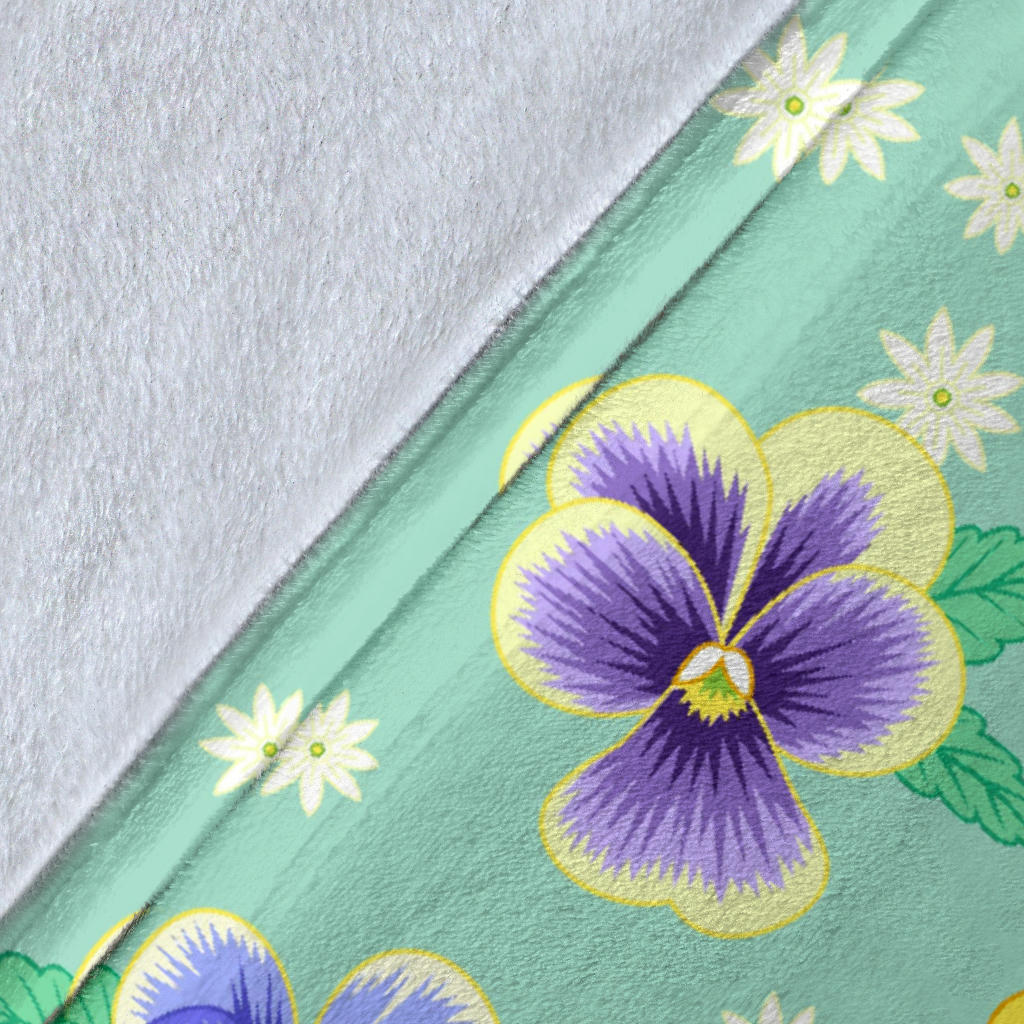 Pansy Pattern Print Design PS08 Fleece Blanket