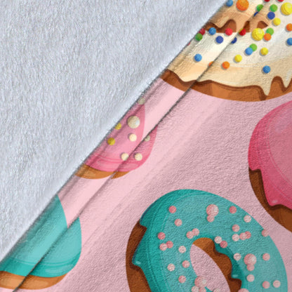 Donut Pattern Print Design DN06 Fleece Blanket