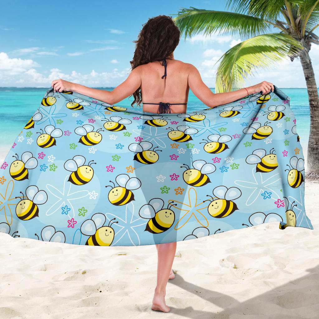 Bee Pattern Print Design BEE03 Sarong Pareo Wrap