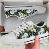 Anemone Pattern Print Design AM03 White Bottom Low Top Shoes