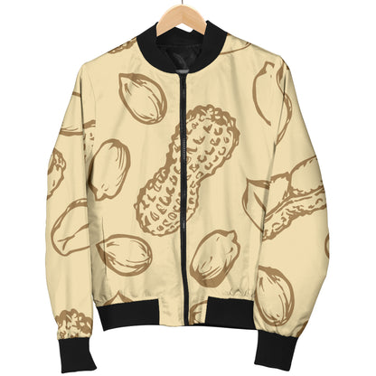 Peanut Pattern Print Design A02 Women's Bomber Jacket