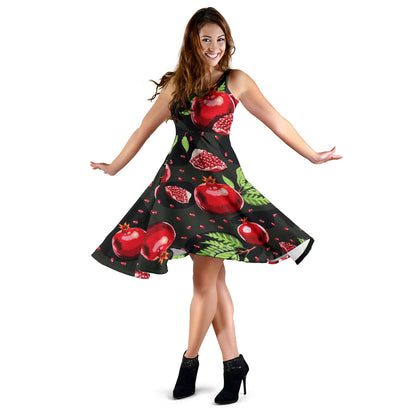 Pomegranate Pattern Print Design PG06 Midi Dress