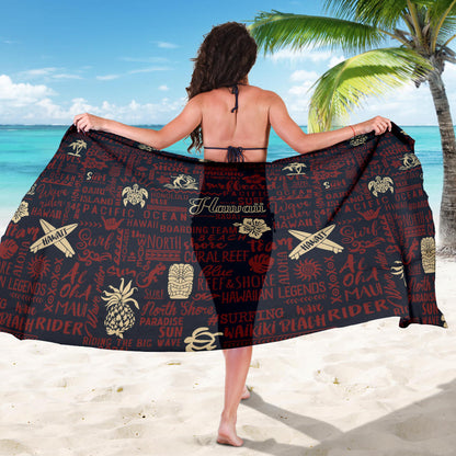 Hawaiian Themed Pattern Print Design H017 Sarong Pareo Wrap