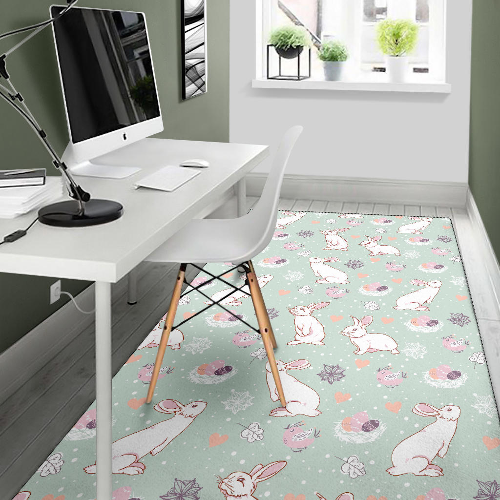 Rabbit Pattern Print Design RB011 Area Rugs