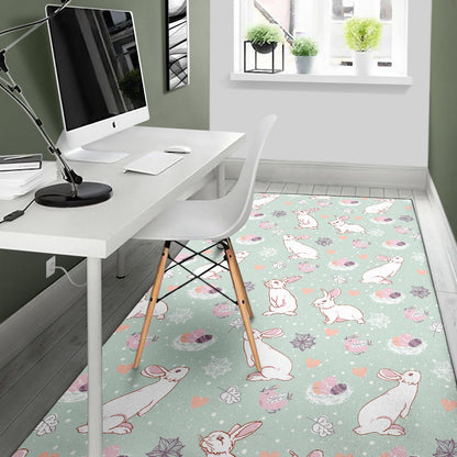 Rabbit Pattern Print Design RB011 Area Rugs