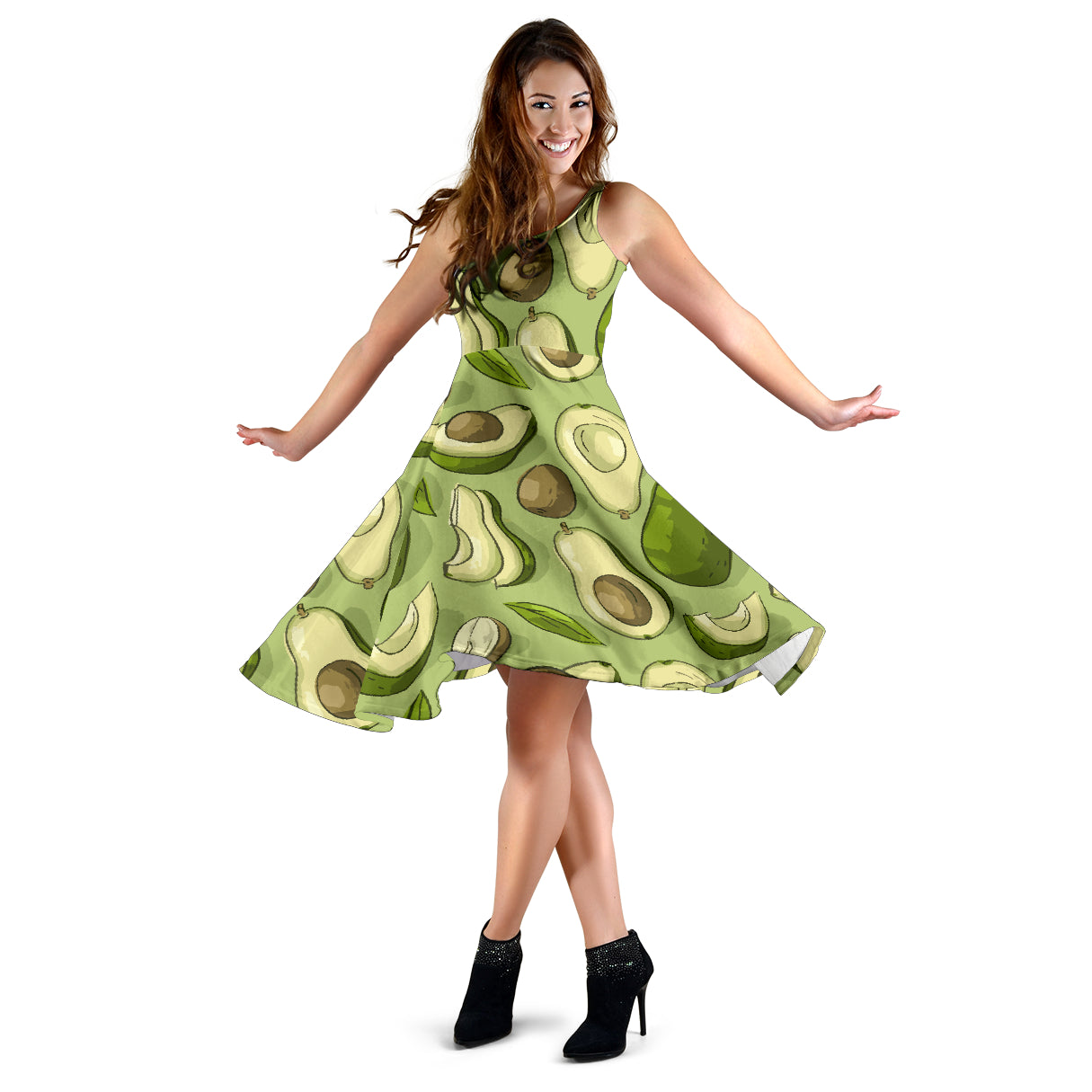Avocado Pattern Print Design AC03 Midi Dress