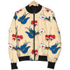 Swallow Bird Pattern Print Design 05 Women's Bomber Jacket