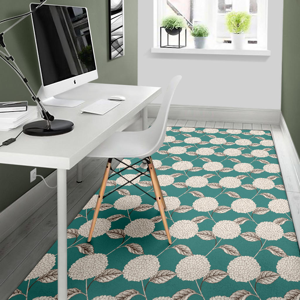 Hydrangea Pattern Print Design HD03 Area Rugs