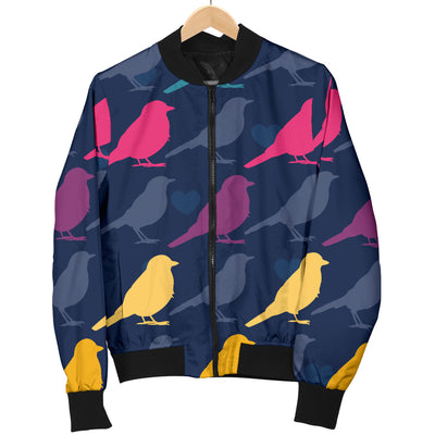 Birds Pattern Print Design 01 Women's Bomber Jacket