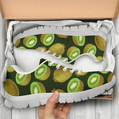 Kiwi Pattern Print Design KW04 Sneakers White Bottom Shoes