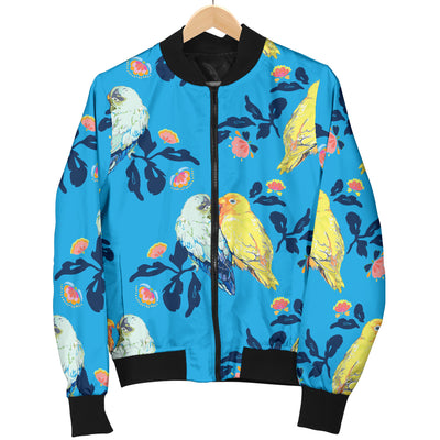 Lovebird Pattern Print Design 03 Women's Bomber Jacket