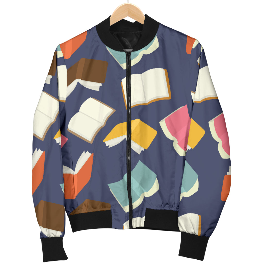 Book Pattern Print Design 01 Women's Bomber Jacket