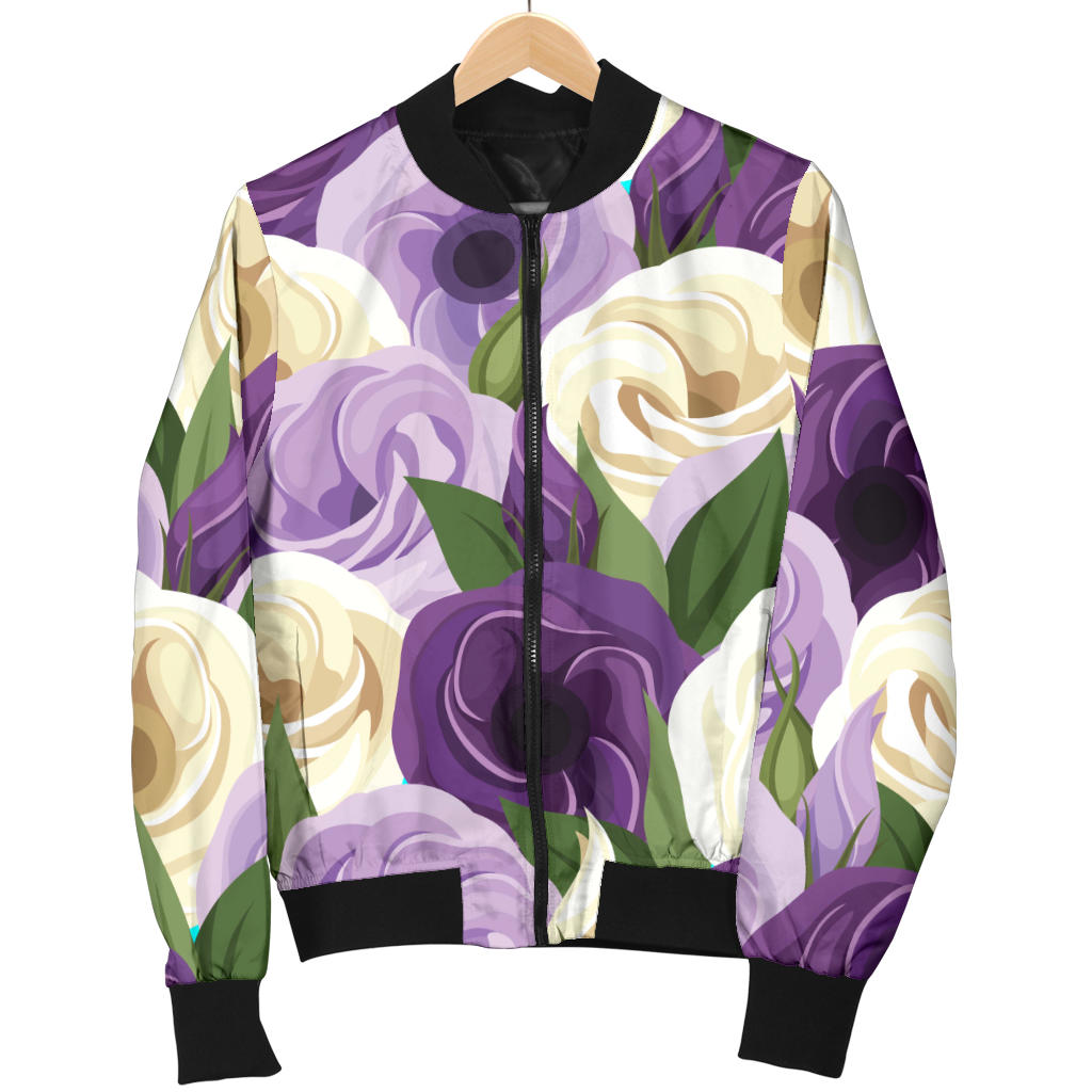 Lisianthus Pattern Print Design LT01 Men Bomber Jacket