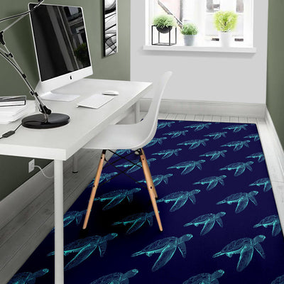 Sea Turtle Pattern Print Design T04 Area Rugs