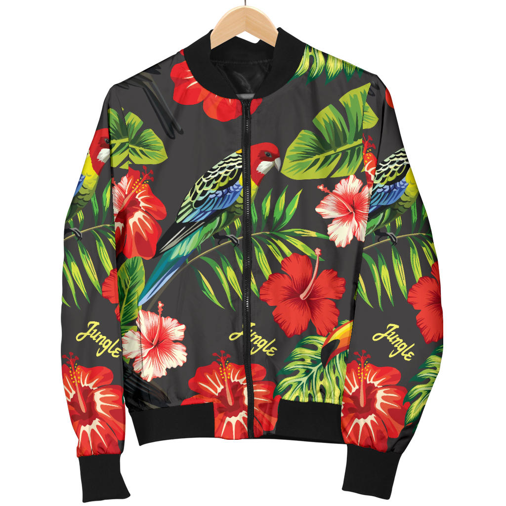 Tropical Flower Pattern Print Design TF04 Men Bomber Jacket