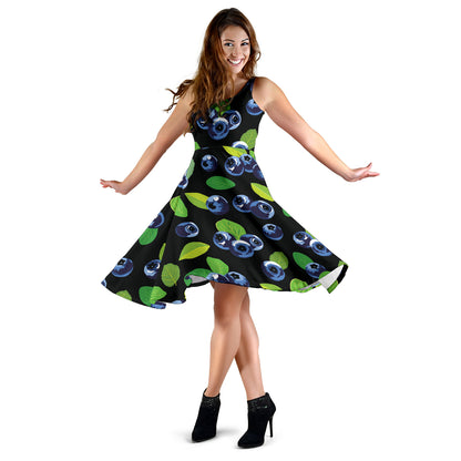 Blueberry Pattern Print Design BB03 Midi Dress