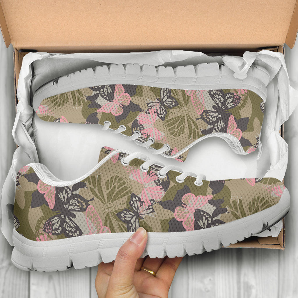 Butterfly camouflage Sneakers White Bottom Shoes