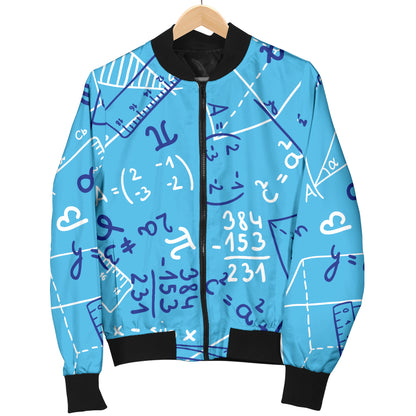Math Pattern Print Design 02 Women's Bomber Jacket