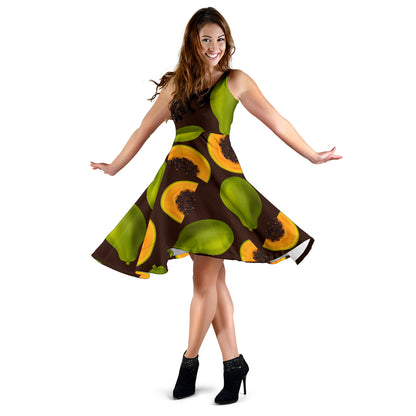 Papaya Pattern Print Design PP04 Midi Dress