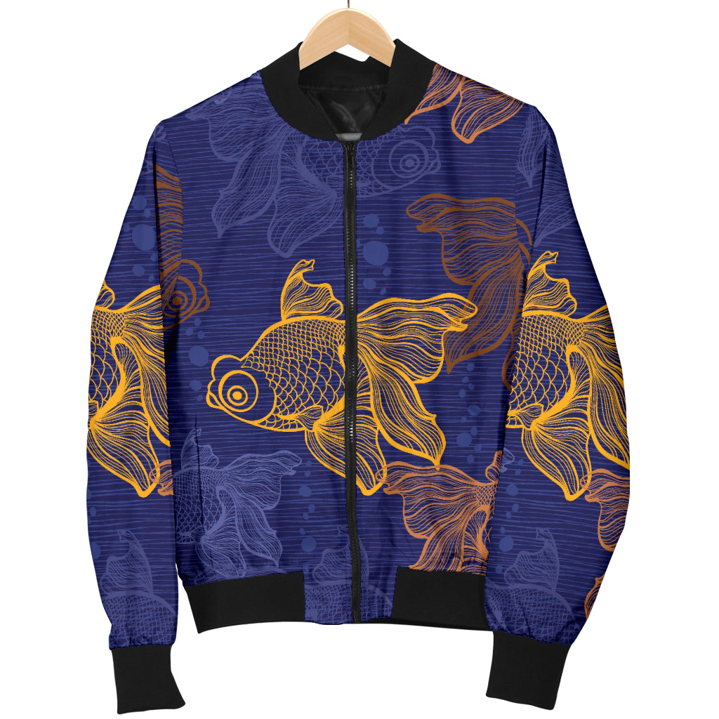 Goldfish Pattern Print Design 01 Women's Bomber Jacket