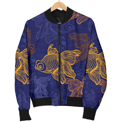 Goldfish Pattern Print Design 01 Women's Bomber Jacket