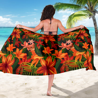 Amaryllis Pattern Print Design AL05 Sarong Pareo Wrap