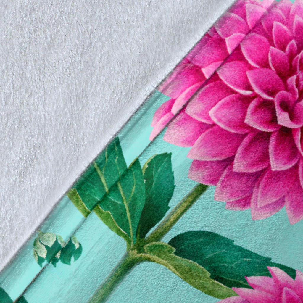 Dahlia Pattern Print Design DH08 Fleece Blanket