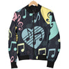 Music note Pattern Print Design A03 Women's Bomber Jacket