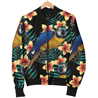 Macaw Pattern Print Design 01 Women's Bomber Jacket
