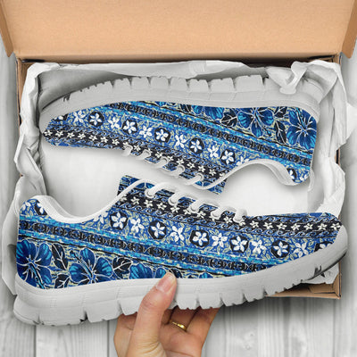 Hawaiian Themed Pattern Print Design H012 Sneakers White Bottom Shoes