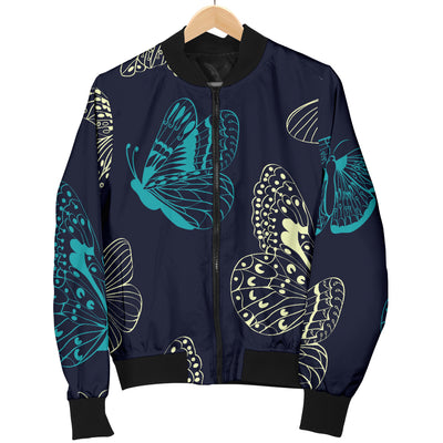 Monarch Butterfly Pattern Print Design 01 Women's Bomber Jacket