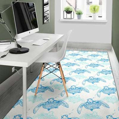 Sea Turtle Pattern Print Design T01 Area Rugs