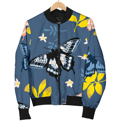 Monarch Butterfly Pattern Print Design 02 Women's Bomber Jacket