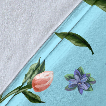 Peony Pattern Print Design PE02 Fleece Blanket