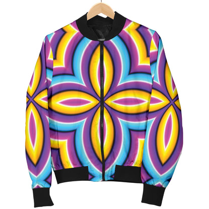 Optical illusion Pattern Print Design A03 Women's Bomber Jacket