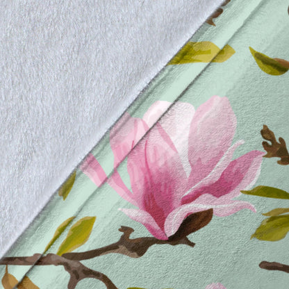 Magnolia Pattern Print Design MAG04 Fleece Blanket
