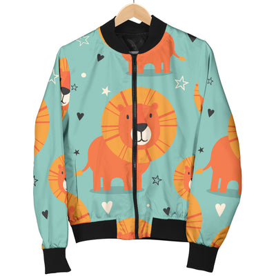 Lion Baby Pattern Print Design 03 Women's Bomber Jacket