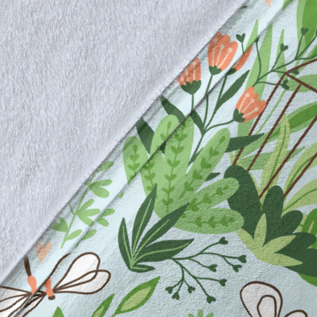 Gardening Pattern Print Design G04 Fleece Blanket
