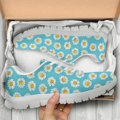 Daisy Pattern Print Design DS03 Sneakers White Bottom Shoes