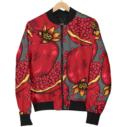 Pomegranate Pattern Print Design PG05 Men Bomber Jacket