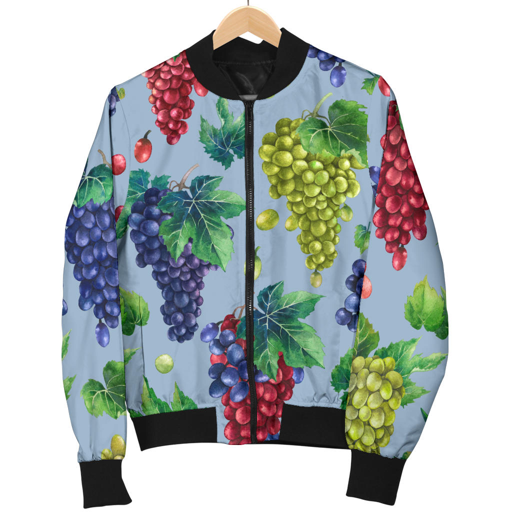 Grape Pattern Print Design GP06 Women Bomber Jacket