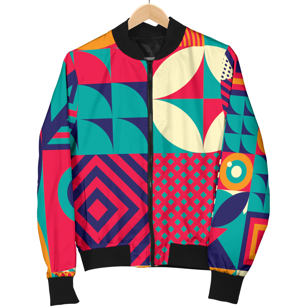 Mosaic Pattern Print Design 03 Women's Bomber Jacket